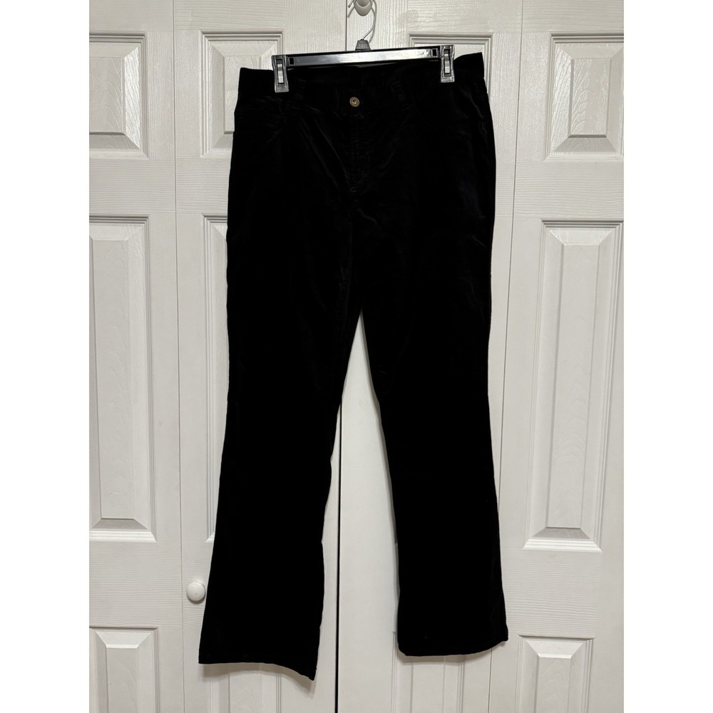 Chico's Black Stretch Velour Velvet Straight Leg Pants Size 1.5 US 10 Whimsigoth